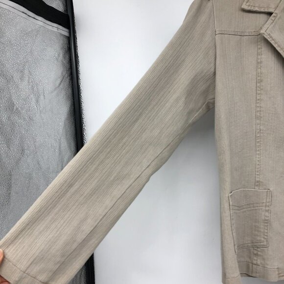 Brody Vintage tan Beige / Grey Button Up collared jacket size L - Picture 6 of 13
